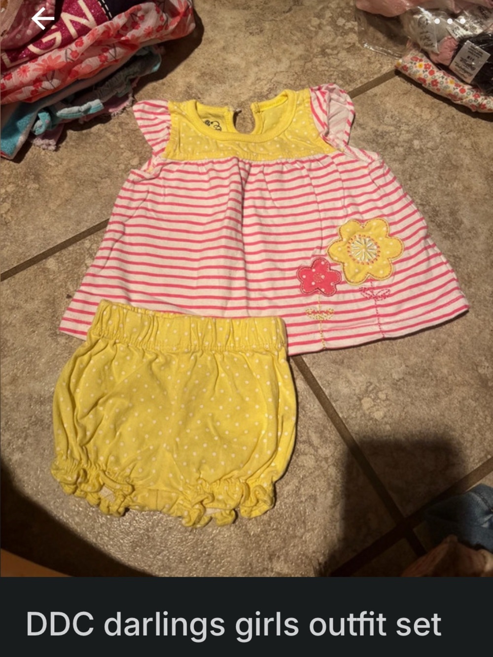 Darling Pink & Yellow Floral Stripe Two-Piece Set
